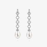 Long Pearl Stone Earrings