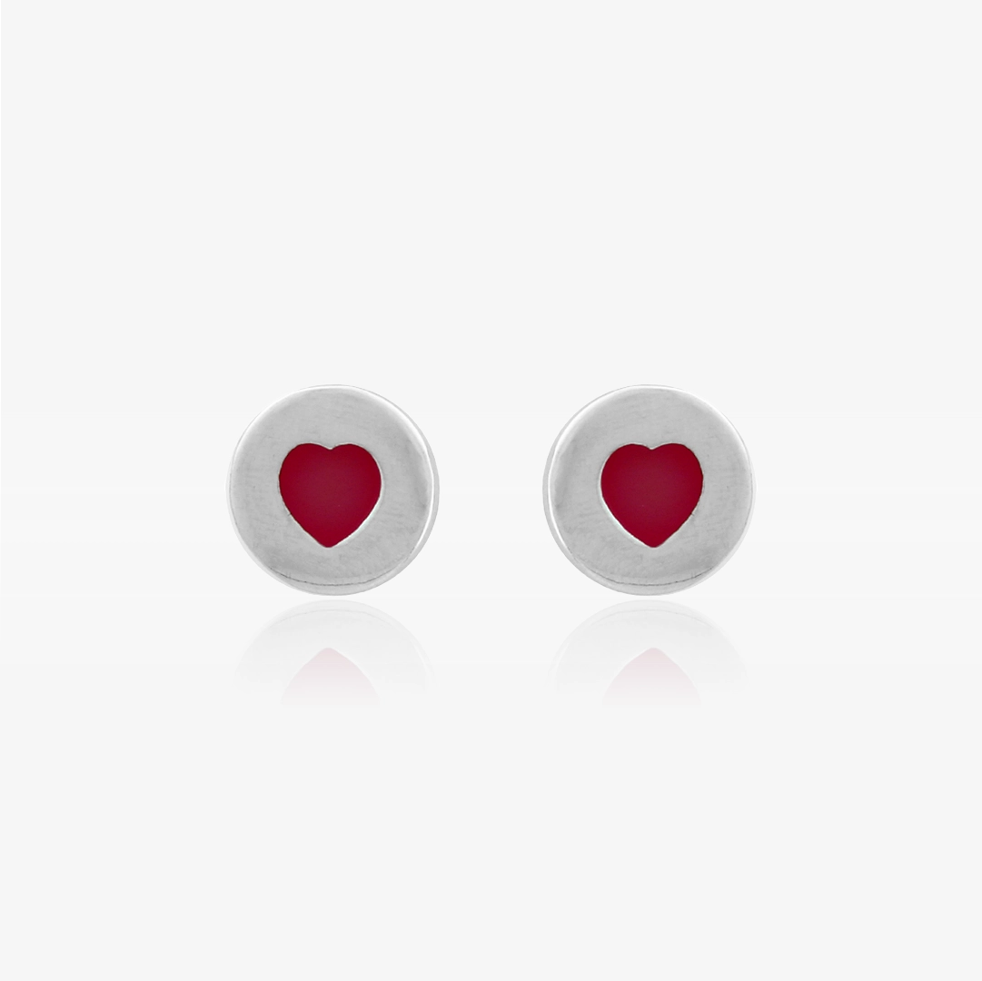 Enamel Heart Earrings