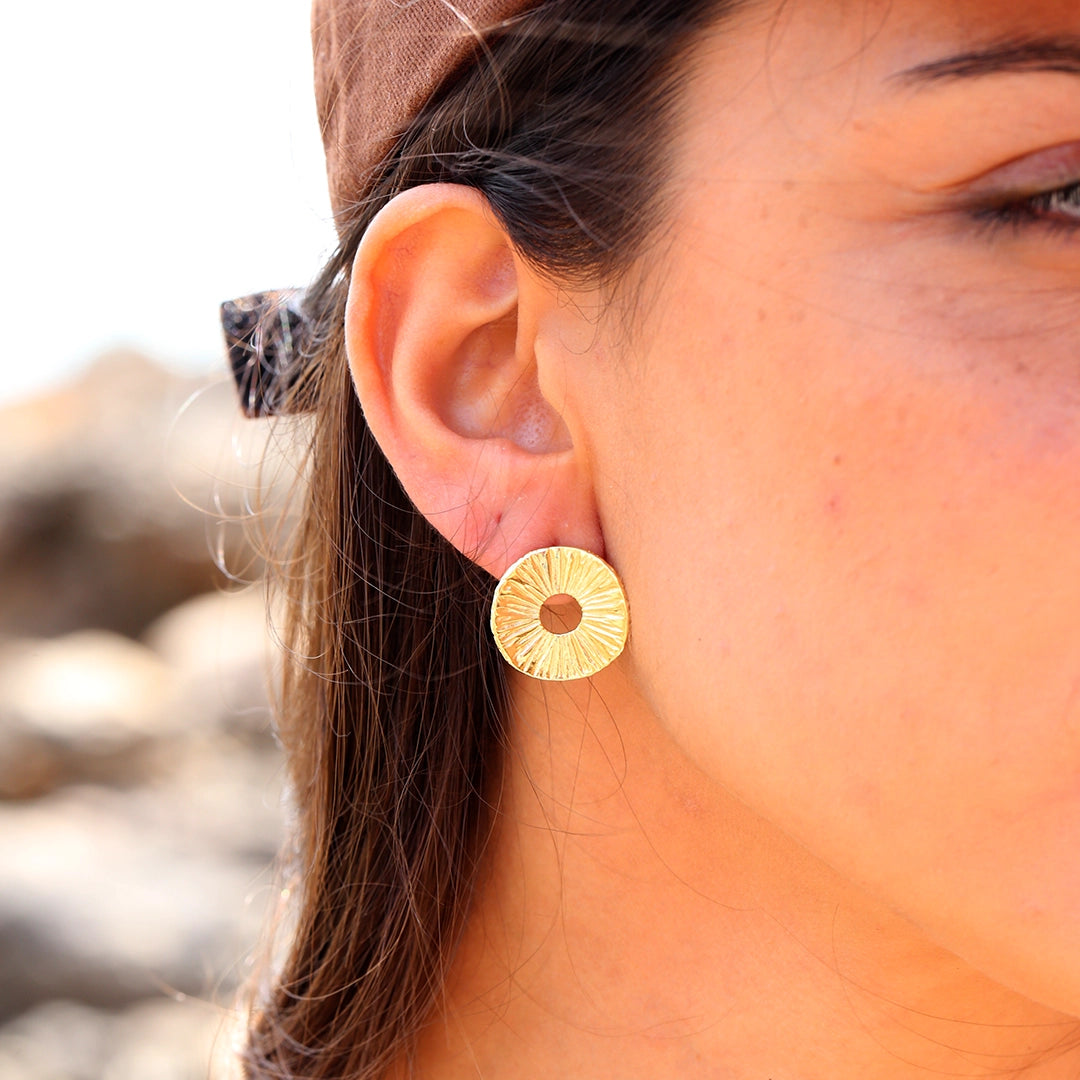 Striped Circle Earrings