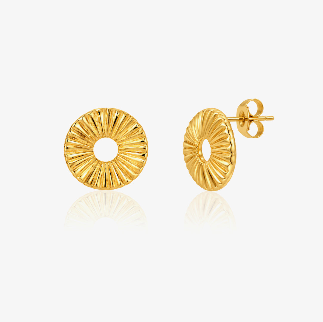 Striped Circle Earrings