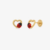 Pendientes Mariquita corazón