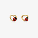 Pendientes Mariquita corazón