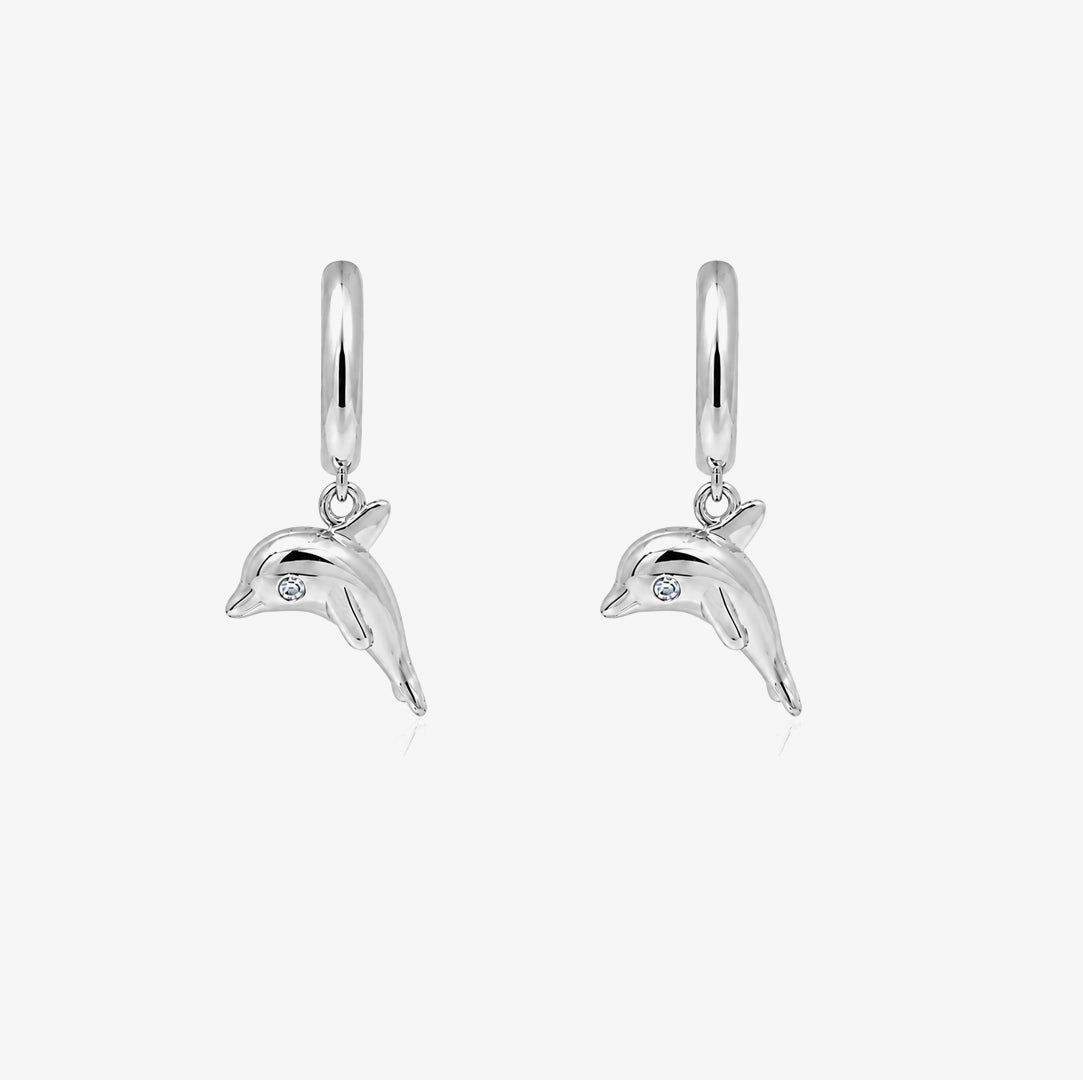 Pendientes Aro Delfín Colgante