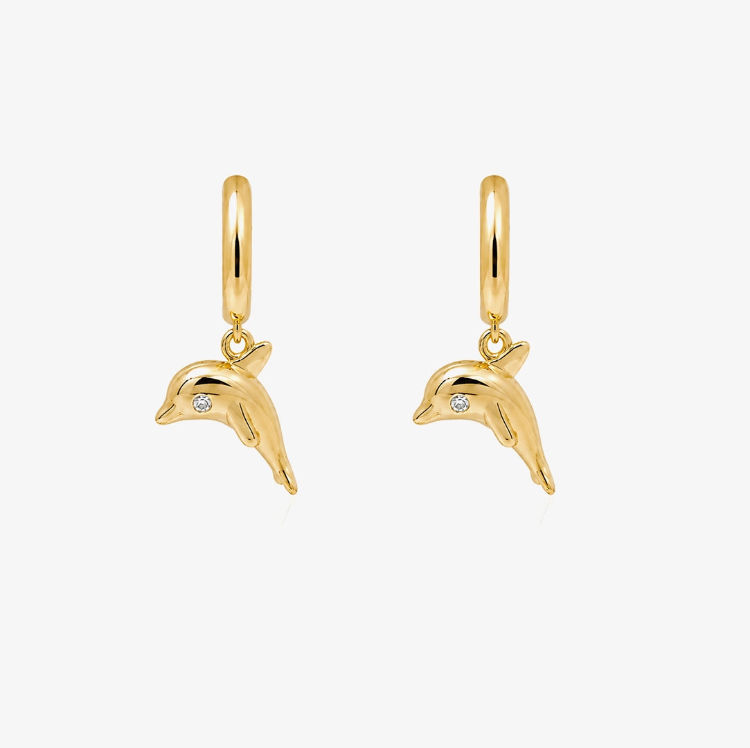 Pendientes Aro Delfín Colgante