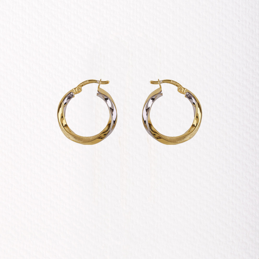 Two-Tone Twisted Hoop Earrings