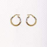 Two-Tone Twisted Hoop Earrings