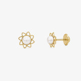 PEARL FRILL FLOWER Earrings