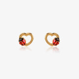 Ladybug heart earrings
