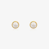 Button Pearl Earrings
