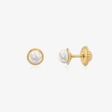 Button Pearl Earrings
