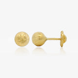 Carved ball earrings