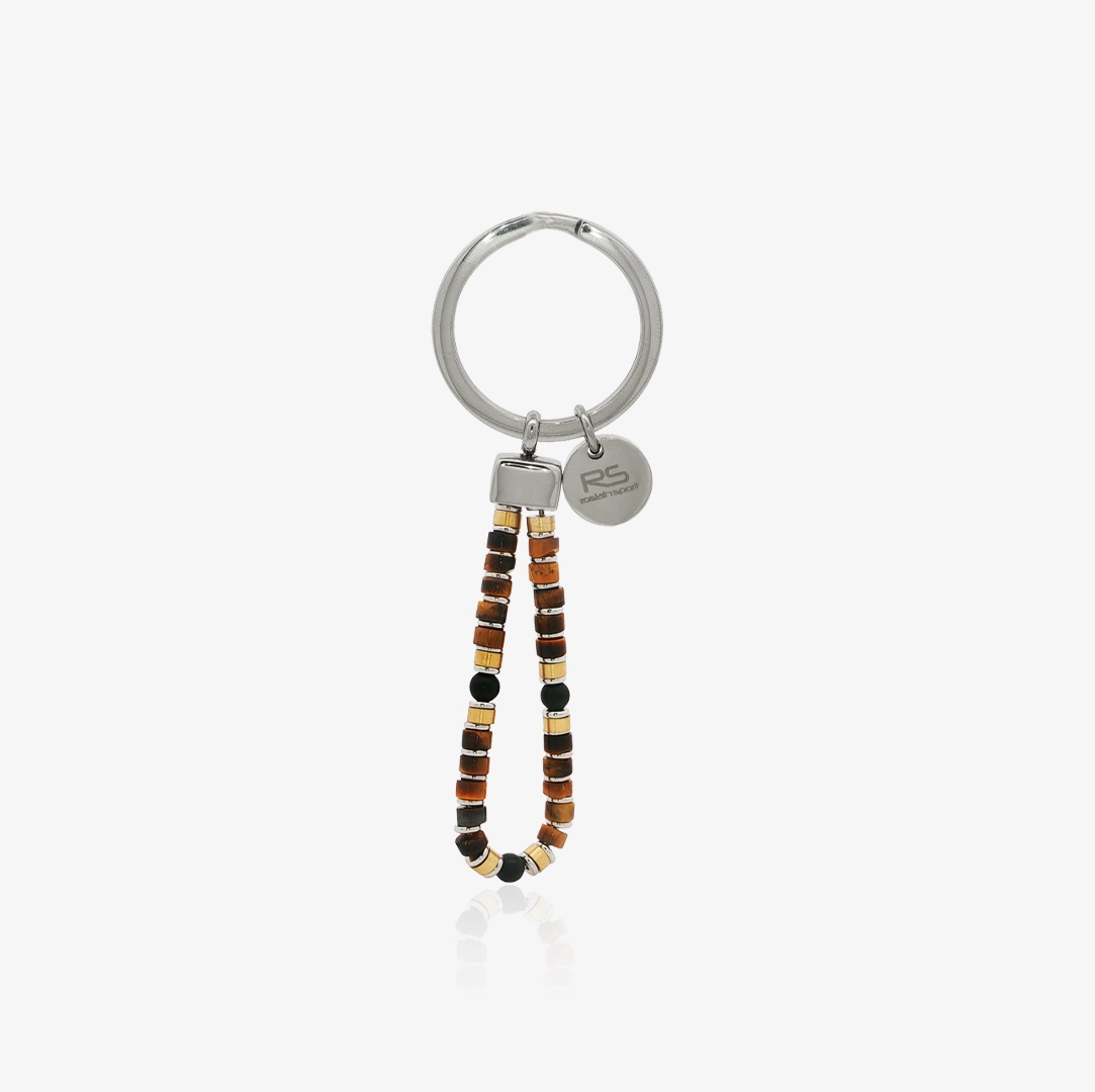 Beaded Steel Keychain