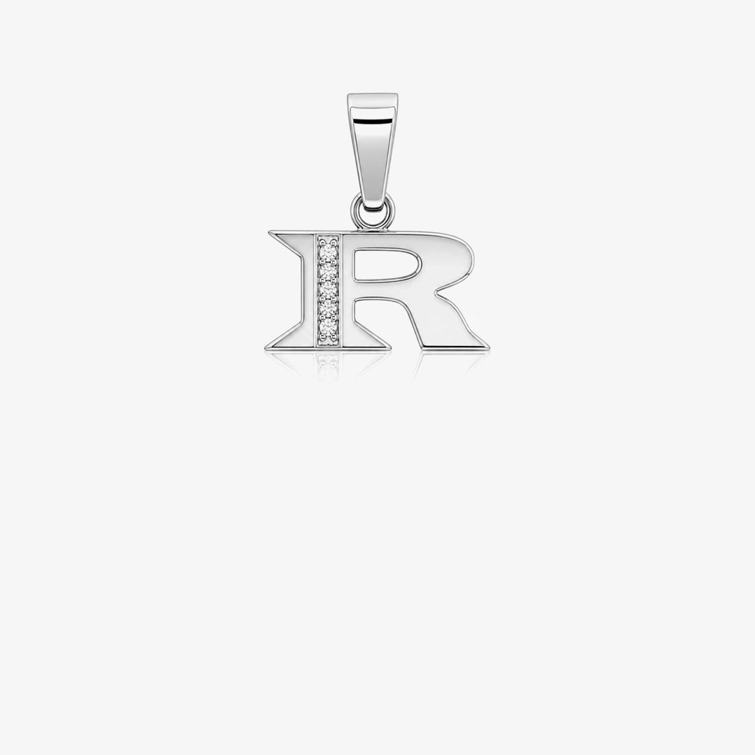 Initial diamond pendant