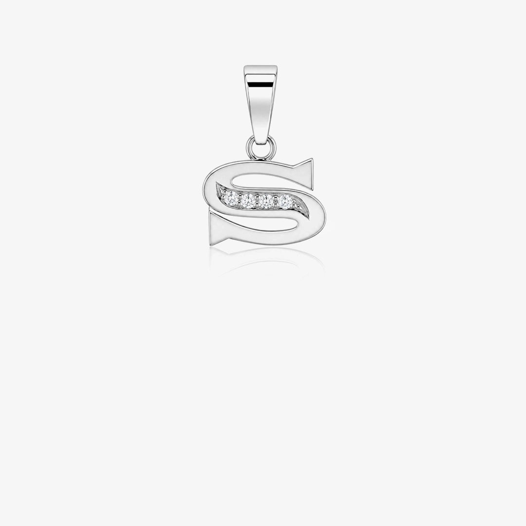 Initial diamond pendant