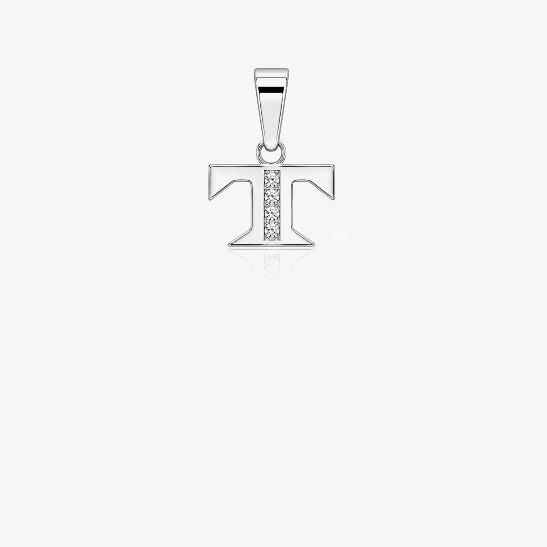 Initial diamond pendant