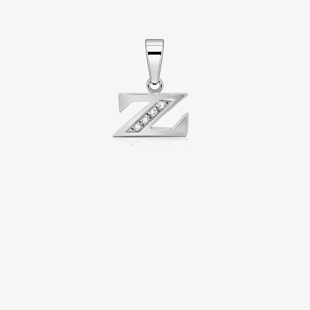 Initial diamond pendant