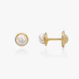 Button Pearl Earrings