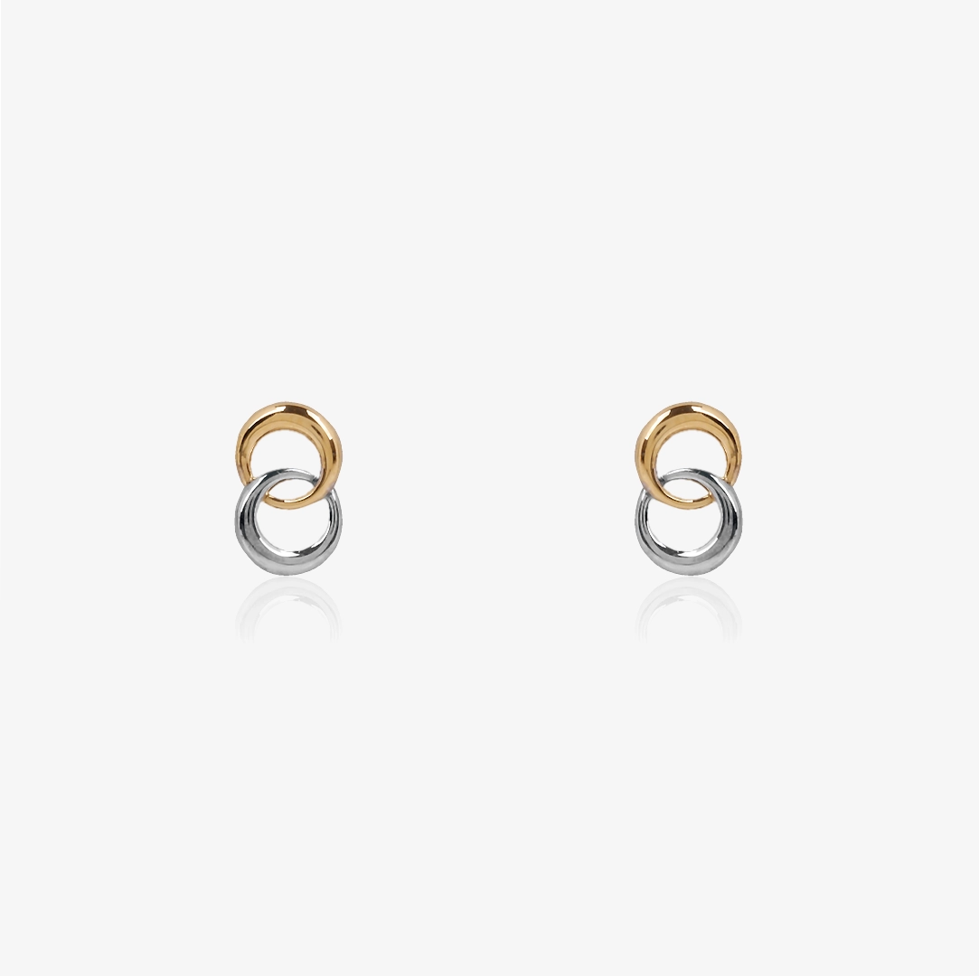 Two-tone interlocking earrings